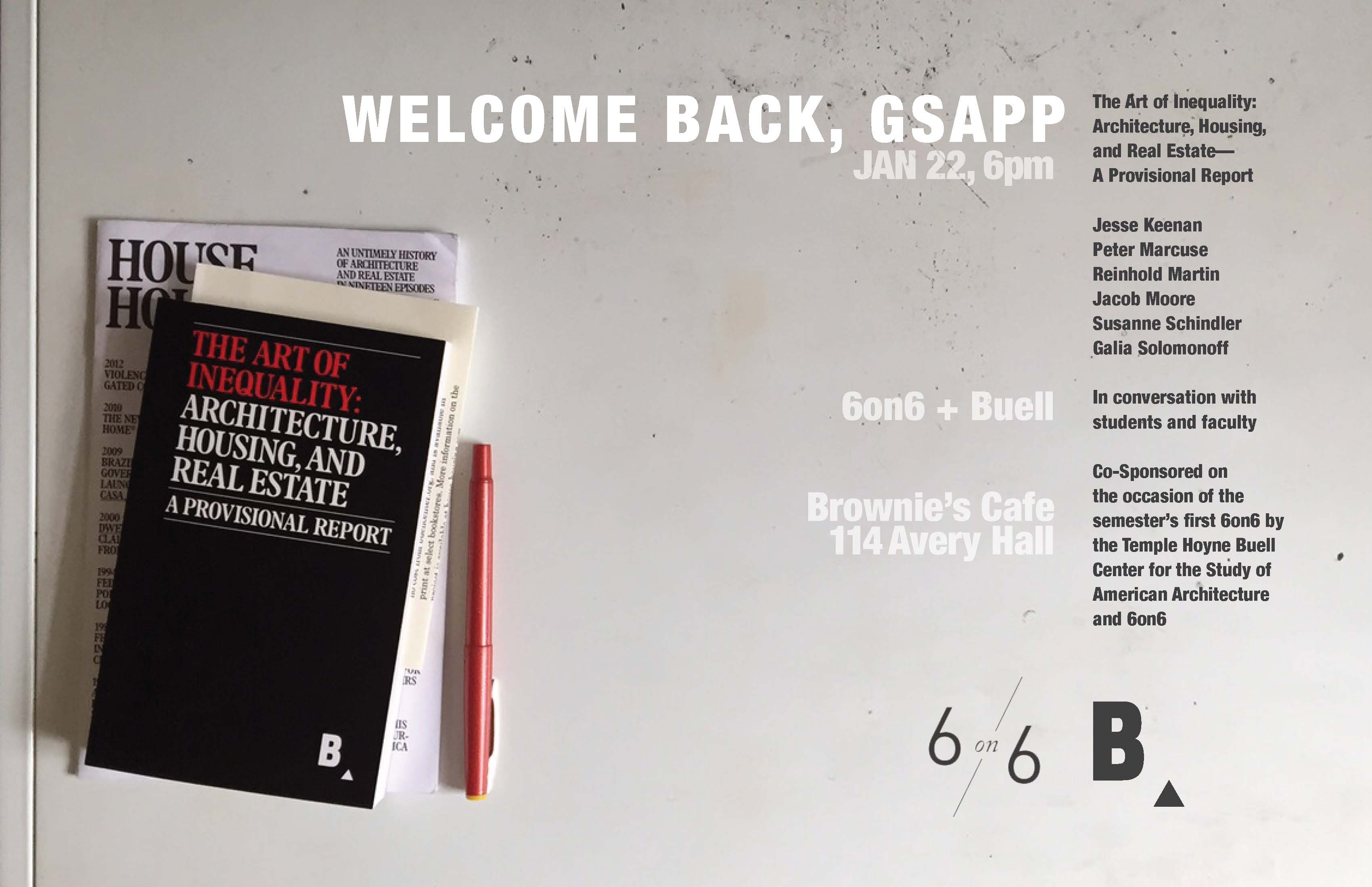 Poster for the event featuring a photo with a book