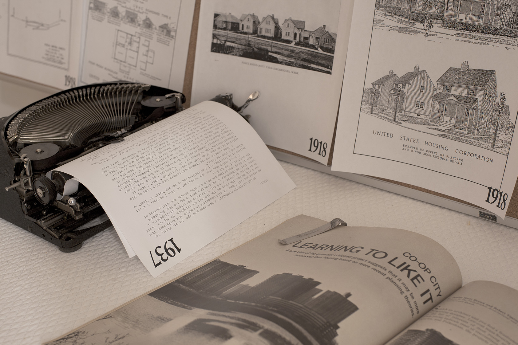 poster with typewriter featuring text